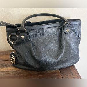 Authentic Guccisima black leather bag with original dust bag